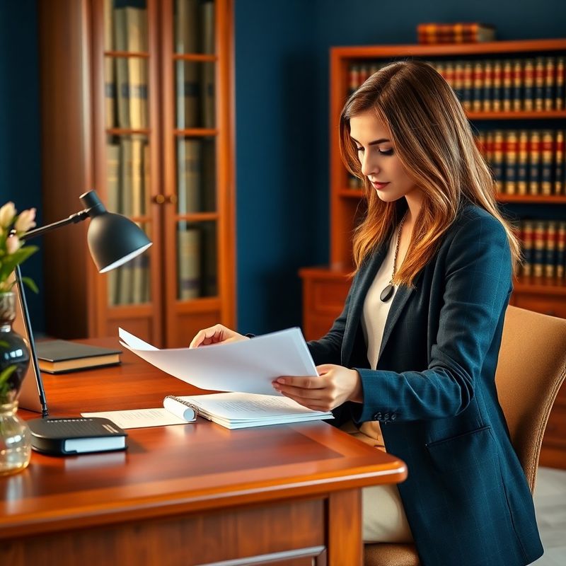 Consultantă BusinessLandscape analizând documente fiscale